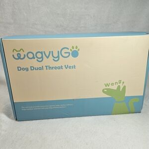 Wagvygo Dog Dual Threat Vest Medium Vivid Orange Spike Protection New